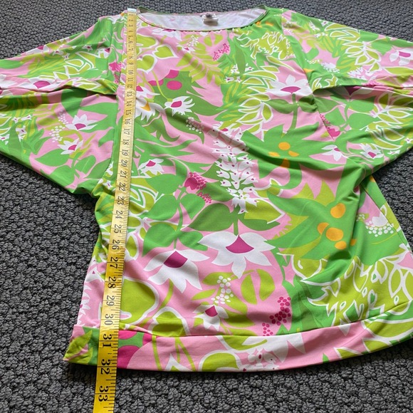 TRINA TURK Floral La Palma Swim Tunic Size Medium Cover-Up Tropical Resortwear - Picture 9 of 10